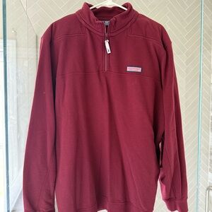Vineyard Vines Men's Burgundy Zip-Up Sweater